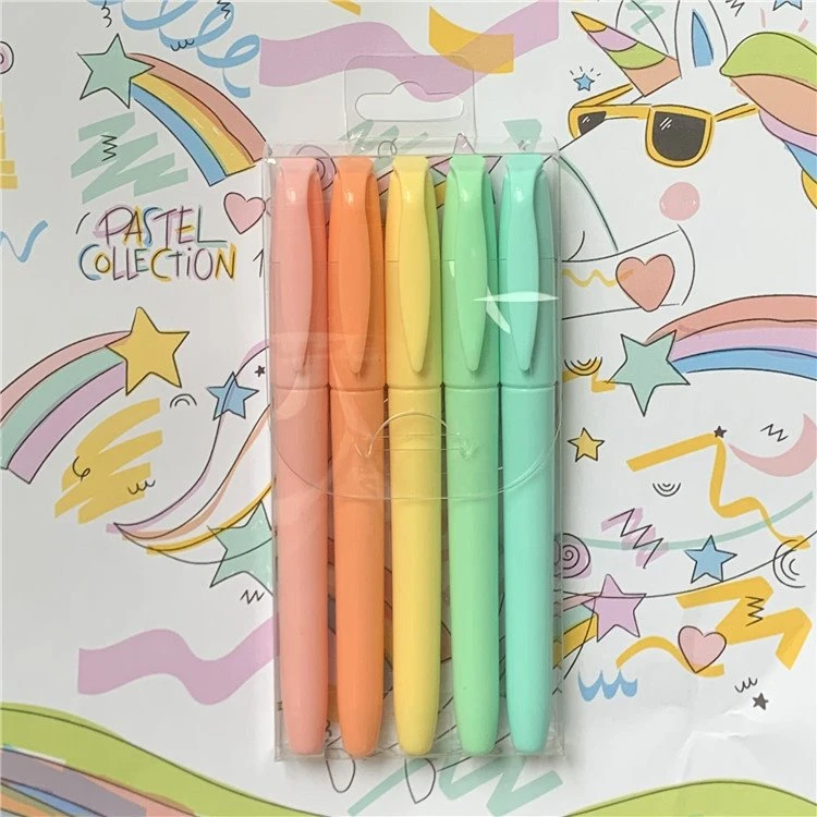 ปากกาเน้นข้อความบางสีพาสเทล
