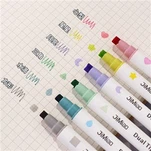 ปากกาเน้นข้อความสองหัวแสตมป์ 6 สี