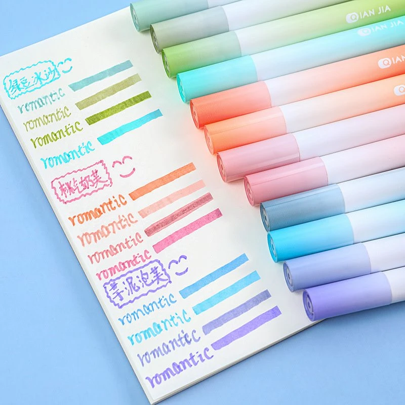 ปากกาเน้นข้อความสีพาสเทล 12 สี