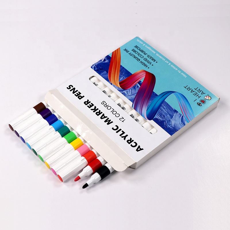 มาร์กเกอร์สีอะครีลิคสูตรน้ำ 12 สี