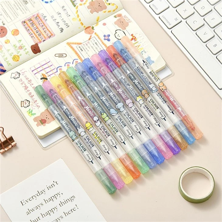 12pcs Creative Magic Color Highlighter