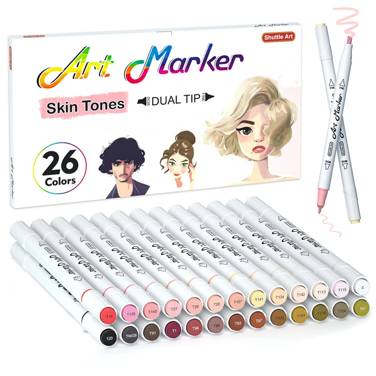 26 โทนสีผิว & มาร์กเกอร์ศิลปะผม