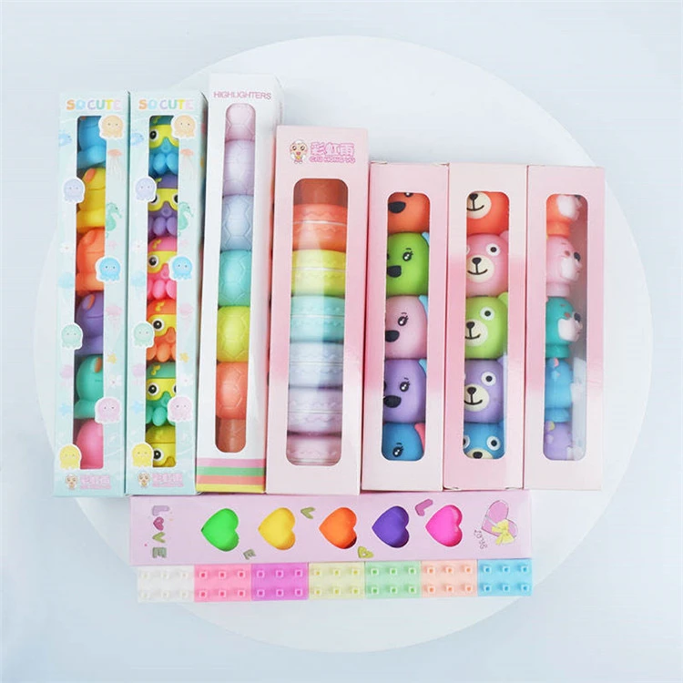 ปากกาเน้นข้อความสีสันสดใสน่ารัก