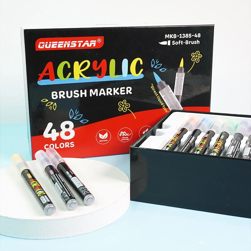 ใหม่เครื่องหมายอะคริลิคเหลวโดยตรงพร้อมปลายแปรง