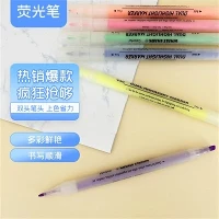 ปากกาเน้นข้อความปลายคู่สีอ่อน 6 ชิ้น